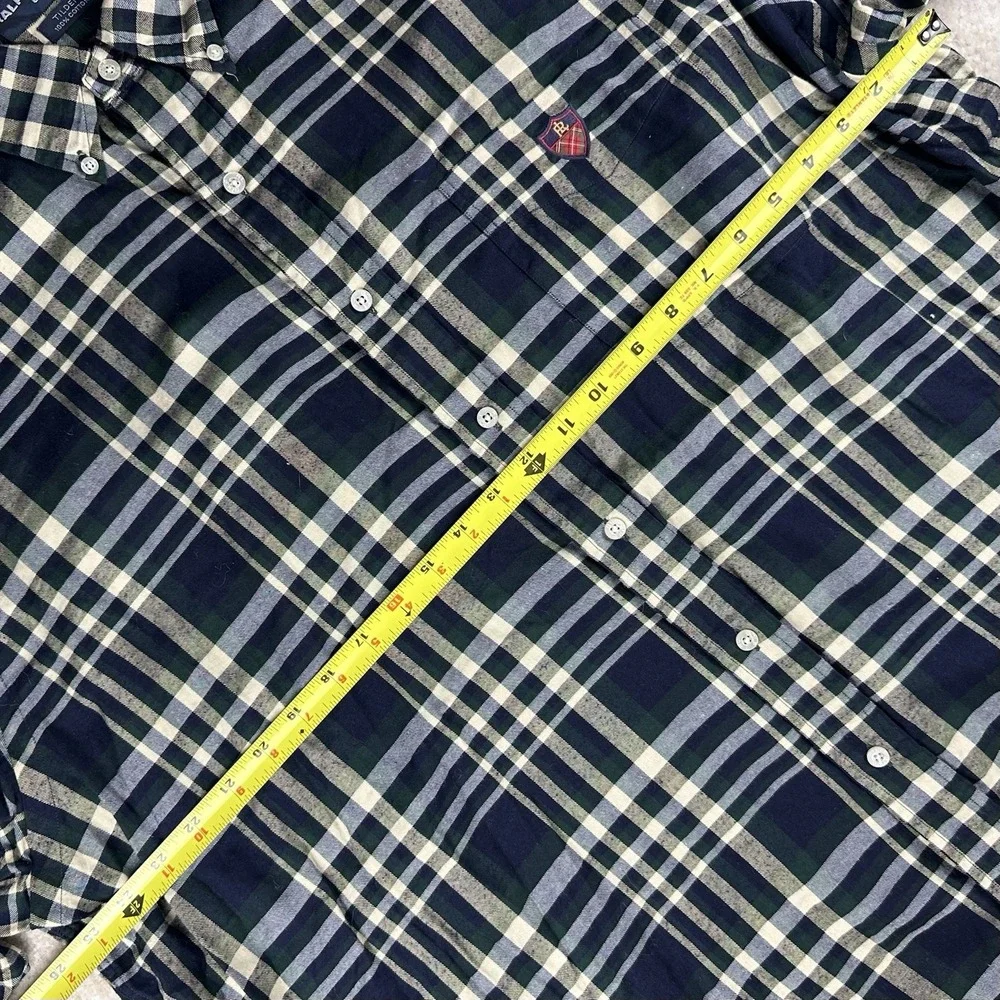 Polo Ralph Lauren Men XXL Long Sleeve Button Down Green Yellow Plaid Golf Cotton